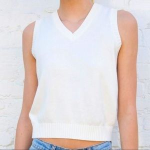 Brandy Melville/ John Galt White V Neck Sweater Vest